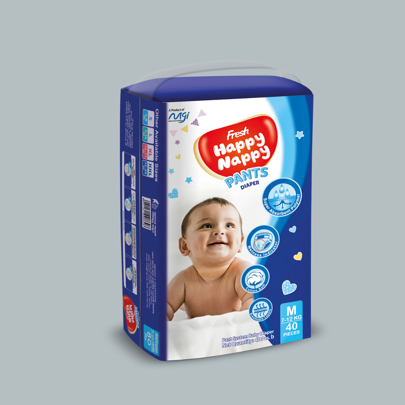 Happy Nappy Pants Diaper M-40p (7-12kg)